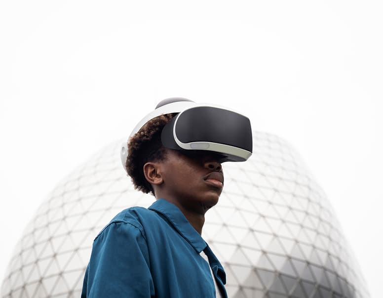 Man Wearing VR